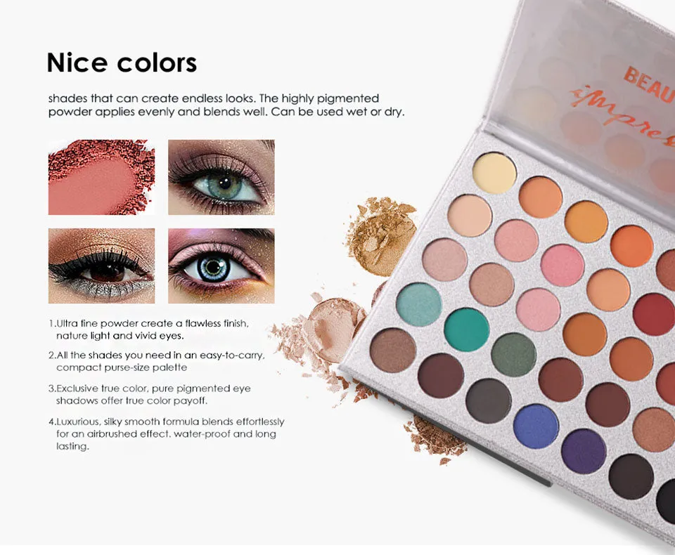35Color eyeshadow pallete Glitter Matte Eye shadow Long-lasting