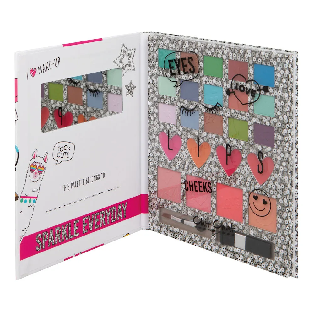 Chit Chat Kids Makeup Colour Book Palette - Pretend Play Children Cosmetics Assorted Shades Creative Fun