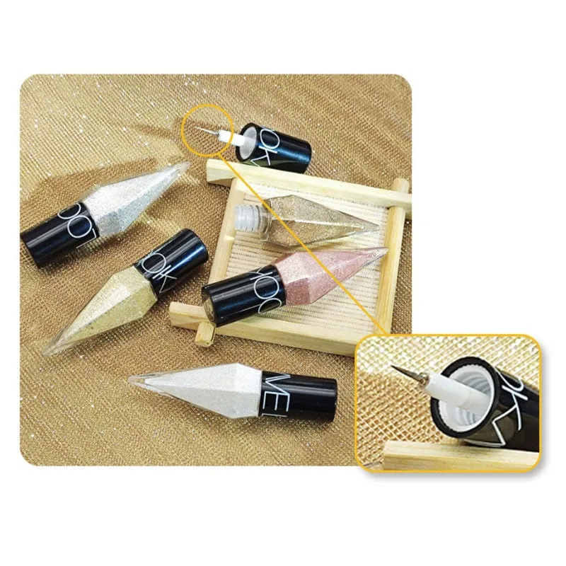 Diamond Shiny Eye Liners Eyeshadow Waterproof Silver Rose Gold Color Glitter Sequins Eyeliner Eye Shadow Makeup Beauty Cosmetics