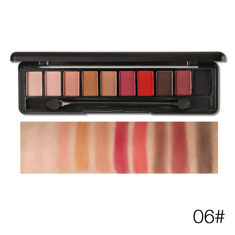 Makeup Palette 10 Color Nude Matte Eyeshadow Shimmer Diamond Glitter