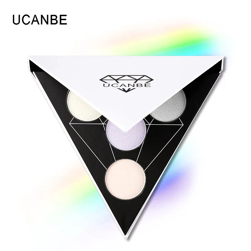 Triangle Glitter Eyeshadow Palette  Face Highlighter Makeup Shimmer Shine Powder