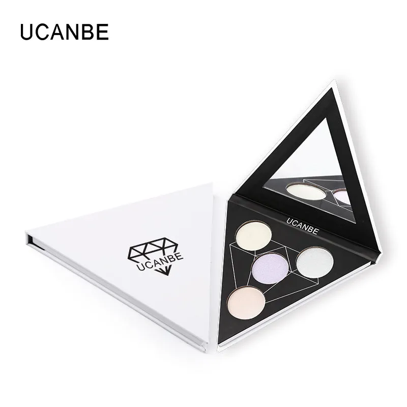 Triangle Glitter Eyeshadow Palette  Face Highlighter Makeup Shimmer Shine Powder