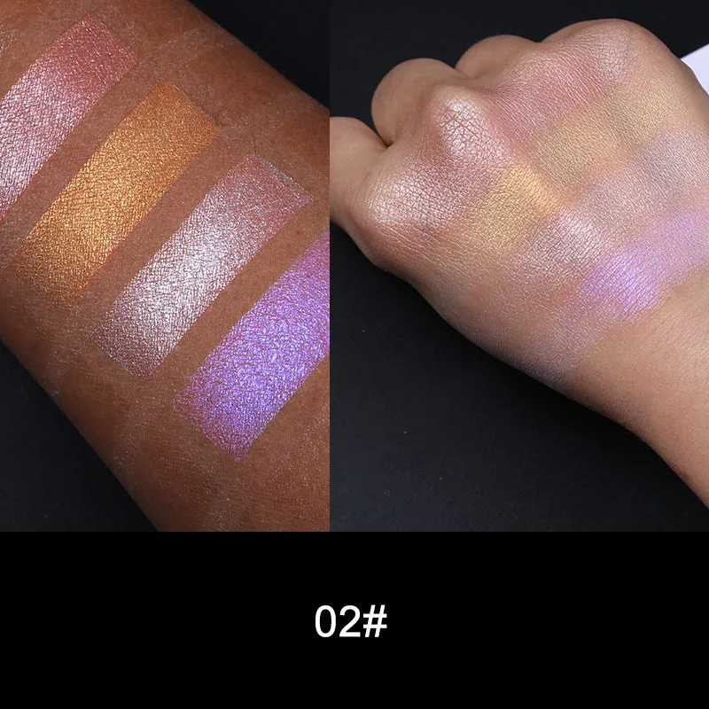 Triangle Glitter Eyeshadow Palette  Face Highlighter Makeup Shimmer Shine Powder