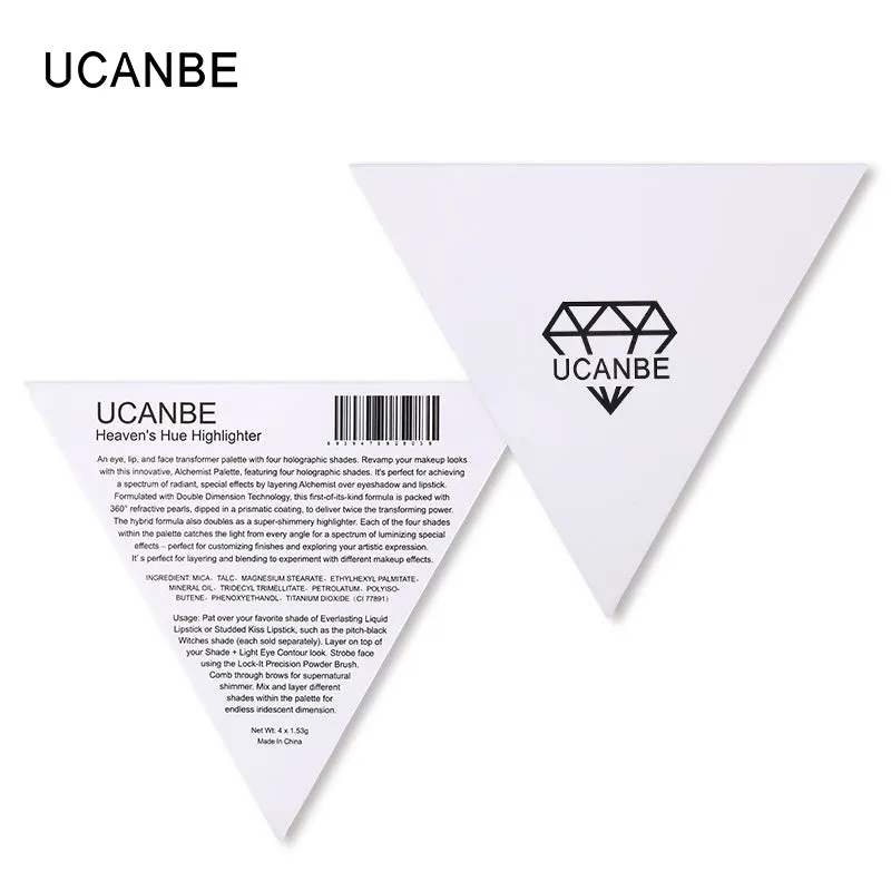 Triangle Glitter Eyeshadow Palette  Face Highlighter Makeup Shimmer Shine Powder