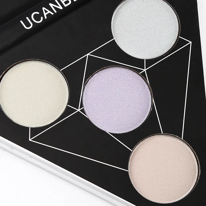 Triangle Glitter Eyeshadow Palette  Face Highlighter Makeup Shimmer Shine Powder