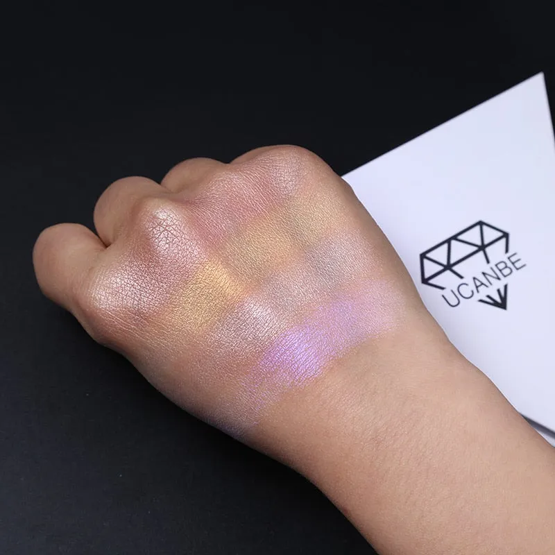Triangle Glitter Eyeshadow Palette  Face Highlighter Makeup Shimmer Shine Powder