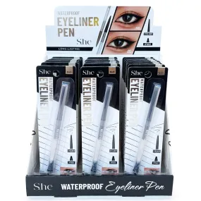 Waterproof Eyeliner Pen Black (24 units)