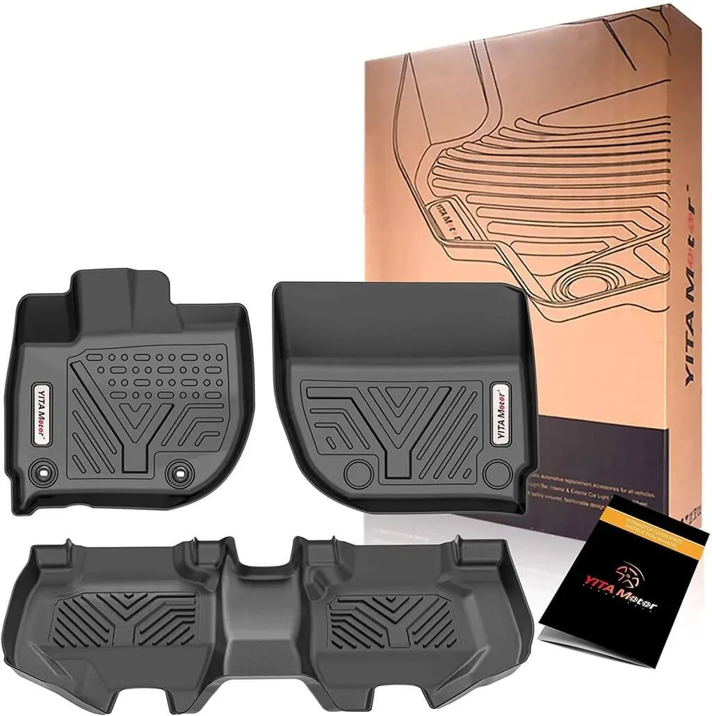 YITAMOTOR® 2016-2022 Honda HR-V Floor Mats, Custom-Fit Black TPE Floor Liners,1st & 2nd Row All-Weather Protection