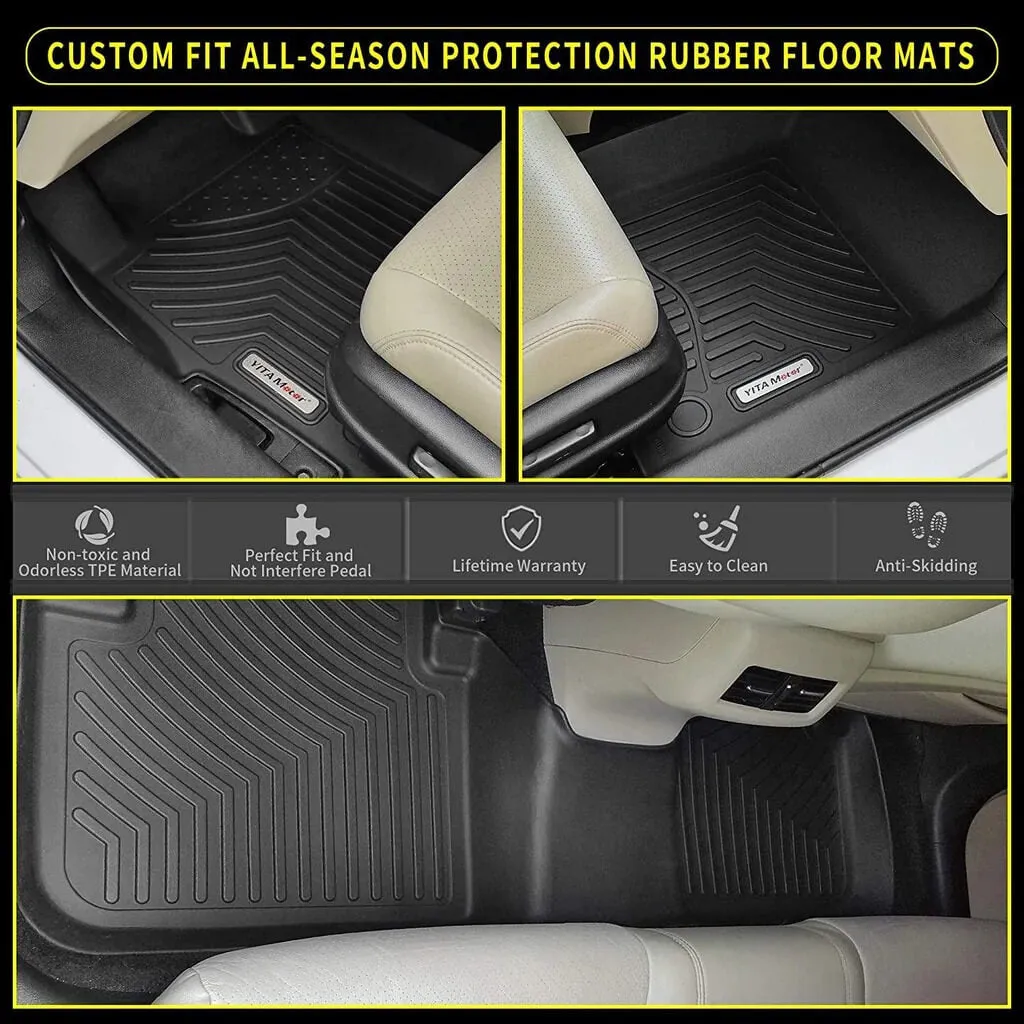 YITAMOTOR® 2016-2022 Honda HR-V Floor Mats, Custom-Fit Black TPE Floor Liners,1st & 2nd Row All-Weather Protection